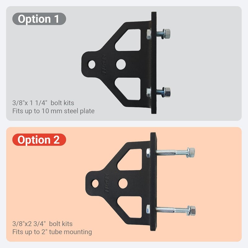 REDTEE Heavy Duty Zero Turn Lawn Mower Hitch-8mm Thick Steel, Bolt on Trailer Hitch, Universal Fit for 2.5"-5.0" Hole Centers, Versatile Chain Slot Design, 2" Hitch Ball & Bolt Hardware Included - Image 5